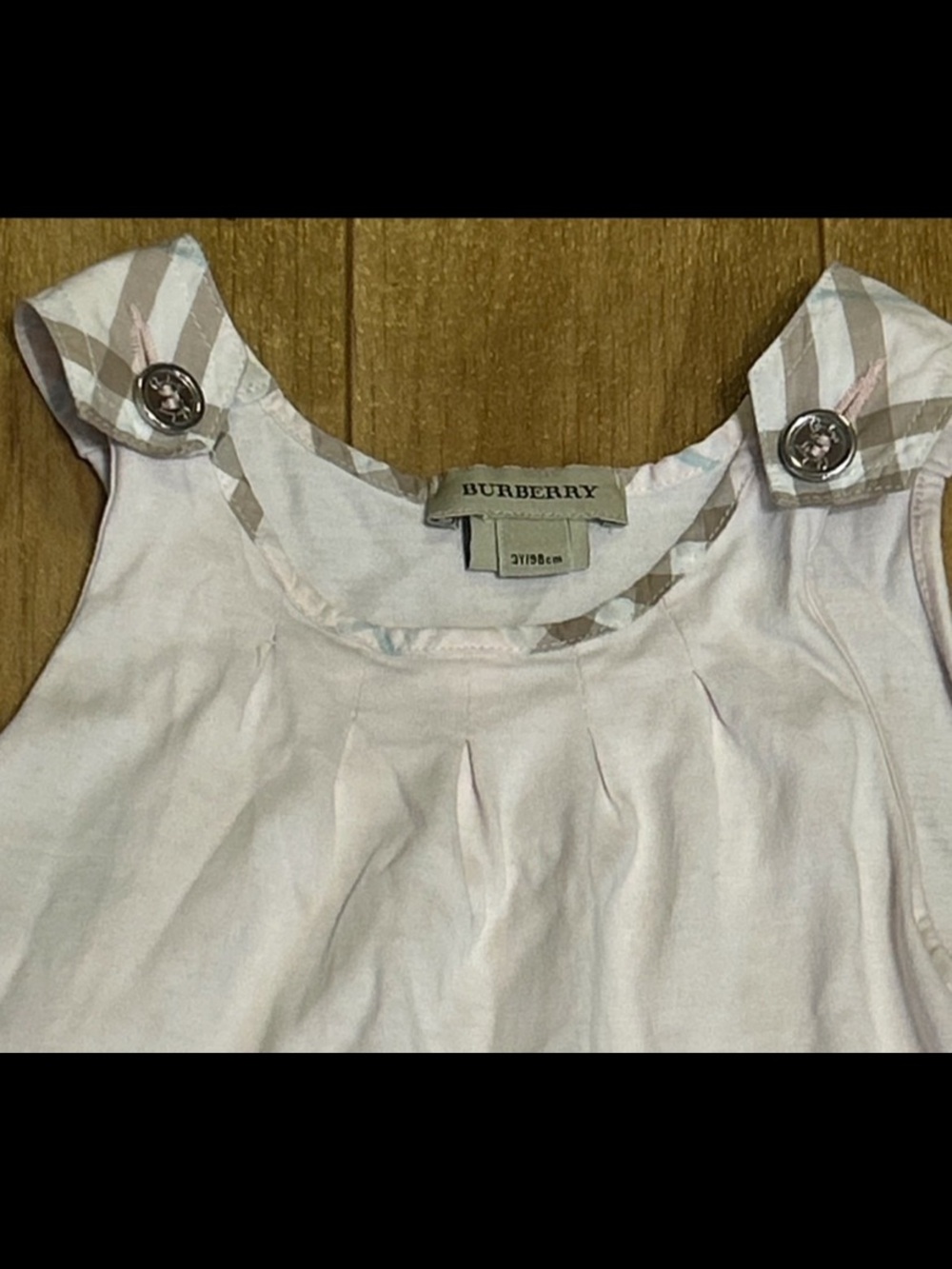 Burberry Pale Pink toddler Dress with Classic Check Trim 3T